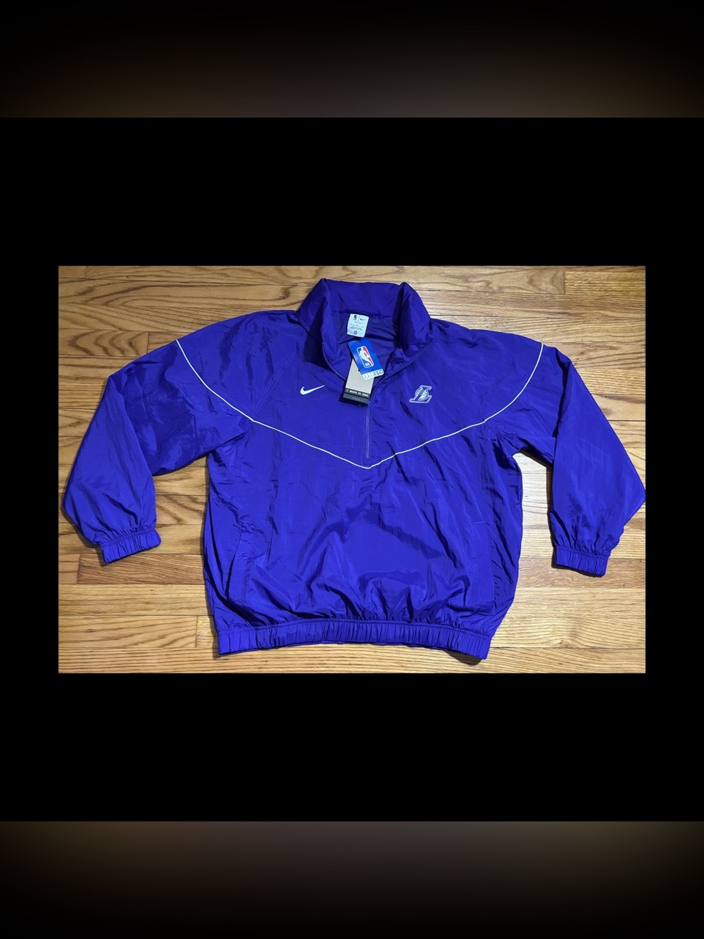 Nike Windrunner Woven Half Zip Hooded Jacket Los Angeles Lakers Men’s Size L NEW